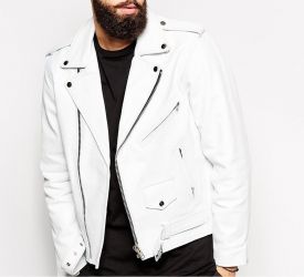 Men's Leather white jacket