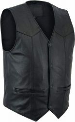 Men's Black Armor  Leather Vest