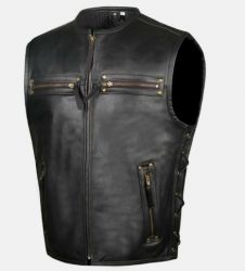 Men's Biker Buffalo Leather Vest