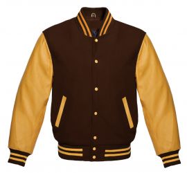 Varsity Jacket Brown Gold