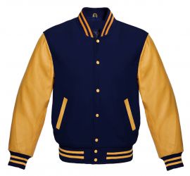 Varsity Jacket Navy Blue Gold