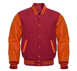 Varsity Jacket Maroon Orange