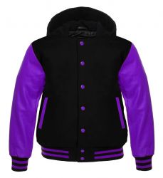 Varsity Hoody black/Purple