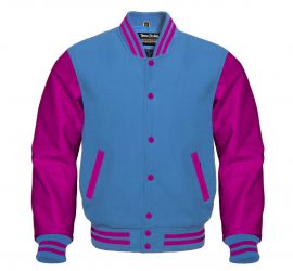 Varsity Jacket S.Blue Hot pink