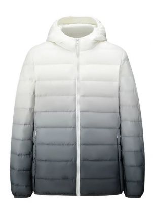 White Grey Puffer Hoodie