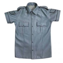 Men's leather grey Shirt