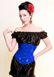 UnderBust Blue PVC Corset