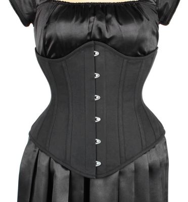 UnderBust Black Cotton Corset