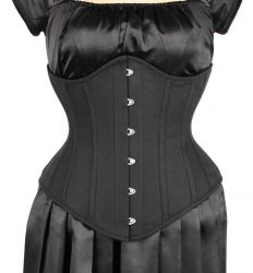 UnderBust Black Cotton Corset