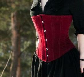 UnderBust Maroon velvet Corset
